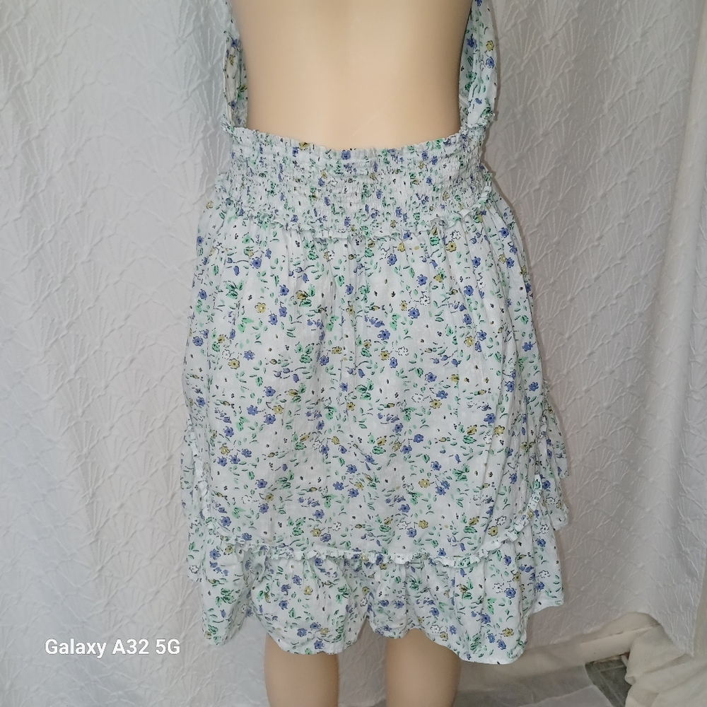 Aerie Women Dress Summer  Size L Blue Sequin Tiered Halter Dress - Picture 10 of 16